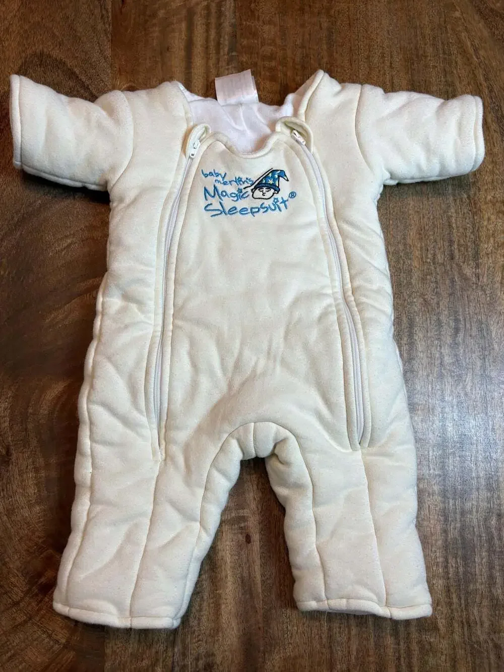 Baby Merlin's Magic Sleepsuit Infant 3-6 Months White Cotton Swaddle Transition